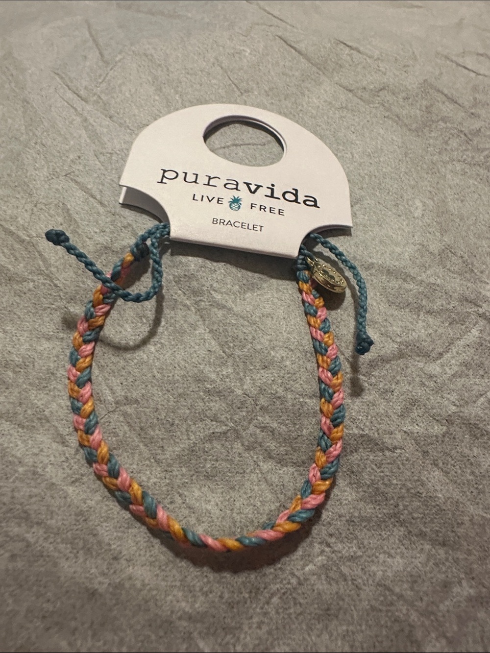 NWT Pura Vida Kids Braided Bracelet in Teal, Pink & Yellow
